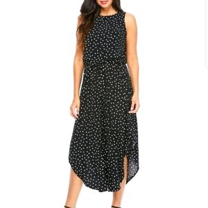 London Times Black & White Happy Dot Jumpsuit